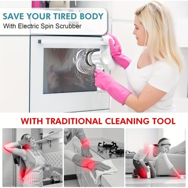 Cordless Electric Scrubber - Powerful Cleaning Brush for Kitchen, Floor - Image 5