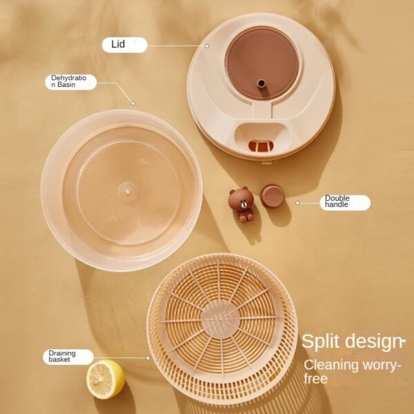 Vegetable Dehydrator & Salad Spinner - Press & Dry Basket for Home Kitchen - Image 4