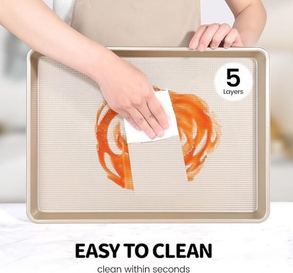3pcs Non-Stick Carbon Steel Baking Sheets - Rhombic Pattern - Image 3