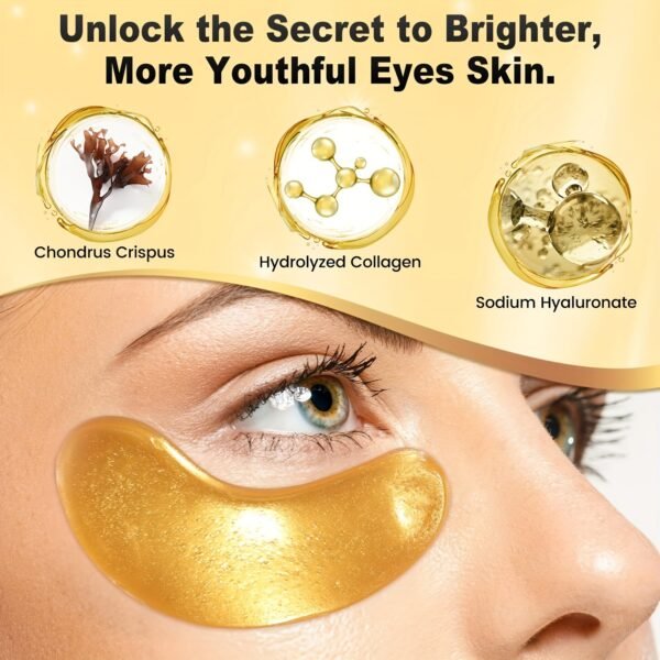 24pcs Golden Collagen Under Eye Patches – Brightening & Anti-Puffiness - Image 5