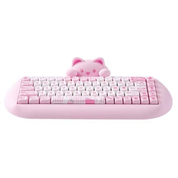 YUNZII C68 Triple Mode Mechanical Keyboard, Pink RGB, Hot-Swap, Gaming/Office, Win/Mac - Image 6