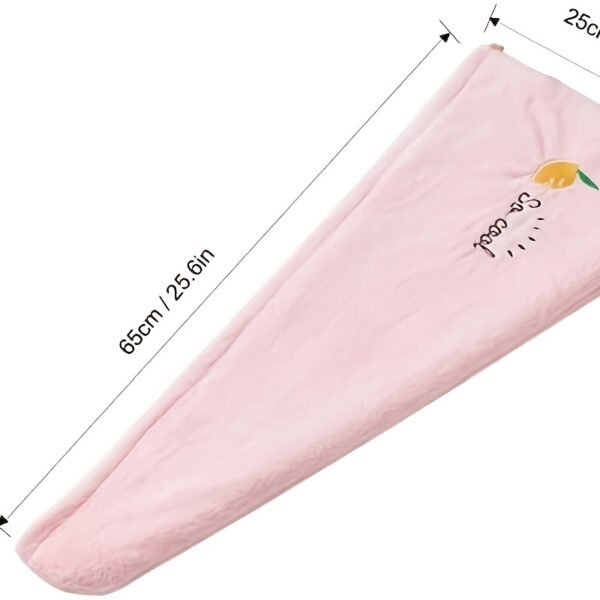 4-Pack Coral Fleece Hair Towel Turbans, Quick-Dry Super Absorbent Hair Wraps with Embroidery, 100% Cotton Hair Drying Caps for Women - Image 7