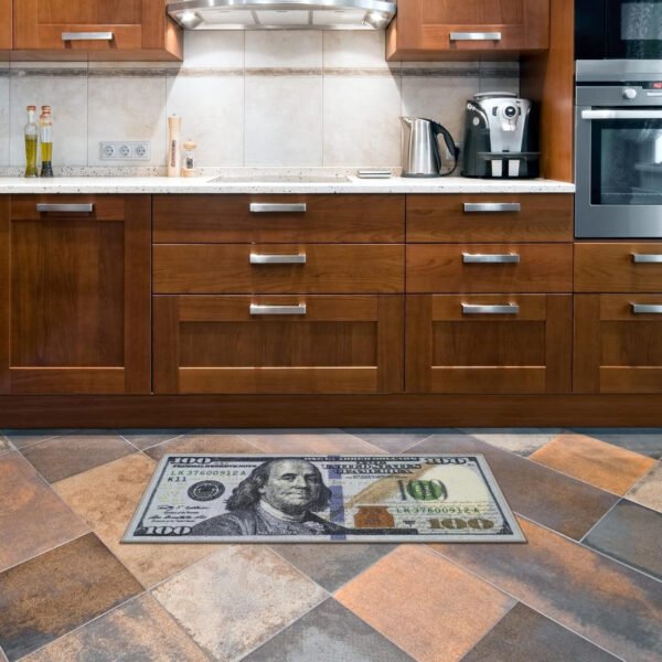 Modern $100 Bill Runner Rug 24"x63" – Non-Slip, Machine Washable, Rubber Back for Safety - Image 5