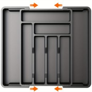 Adjustable Expandable Cutlery Organizer Tray with Labels