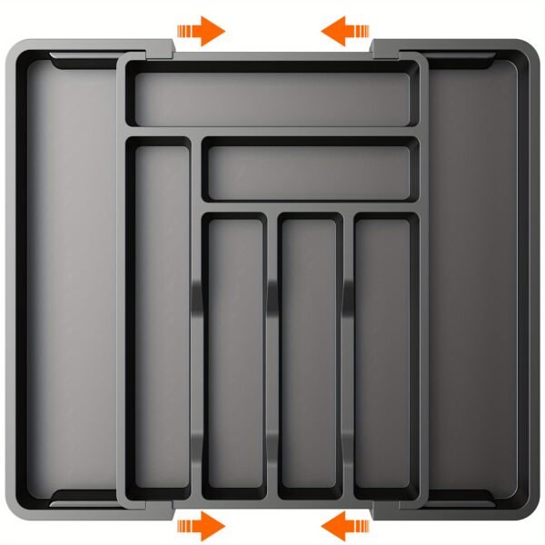 Adjustable Expandable Cutlery Organizer Tray with Labels