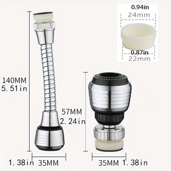 360° Rotatable Faucet Aerator, 2-Pack, Dual Mode, Water Saving - Image 8