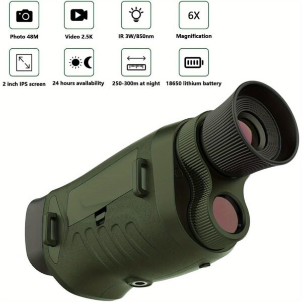 MERXENG 48MP Digital Infrared Night Vision Binoculars – 8X Zoom, Rechargeable, Waterproof, Day & Night Use for Camping, Hiking, Wildlife - Image 5