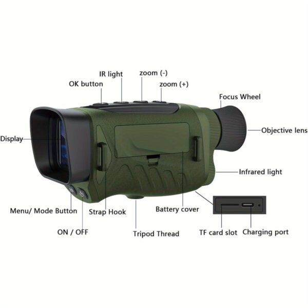 MERXENG 48MP Digital Infrared Night Vision Binoculars – 8X Zoom, Rechargeable, Waterproof, Day & Night Use for Camping, Hiking, Wildlife - Image 7