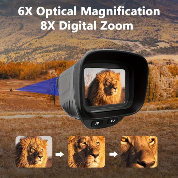 MERXENG 48MP Digital Infrared Night Vision Binoculars – 8X Zoom, Rechargeable, Waterproof, Day & Night Use for Camping, Hiking, Wildlife - Image 4