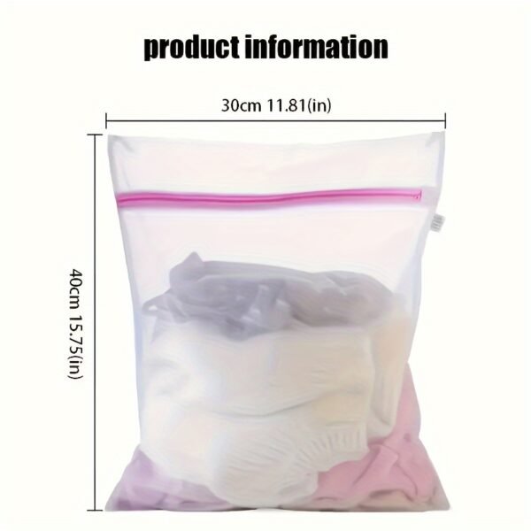 Laundry Mesh Bags 4-Pack, Durable Zippered Wash Bags for Protecting Clothes and Delicateshe Washing Machine, Laundry Bags - Image 3