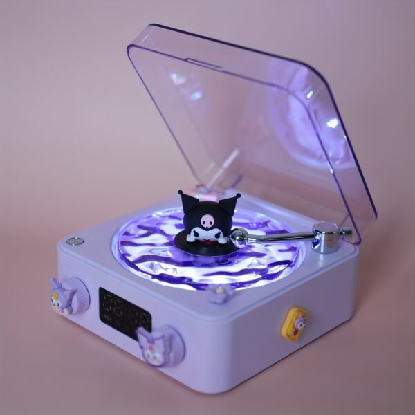 Sanrio Vinyl Record Player – Hello Kitty, Kuromi, Cinnamoroll Options, Wireless Speaker, DIY Accessories, Wave Lights, Desktop Clock, Perfect Gift for Music Lovers - Image 7