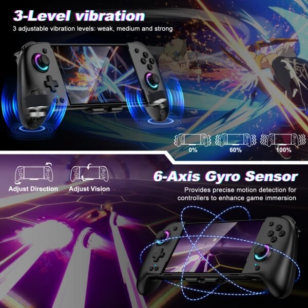 Integrated Gamepad Replacement for Switch / Switch OLED, Adjustable Turbo, RGB - Image 3