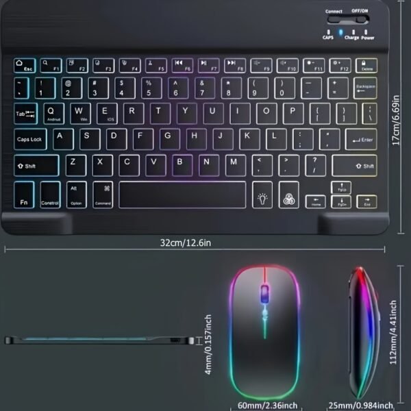 2025 Ultra-Thin Wireless Keyboard & Mouse Set – Rechargeable, Multi-Color, Portable for Phones & Tablets - Image 2
