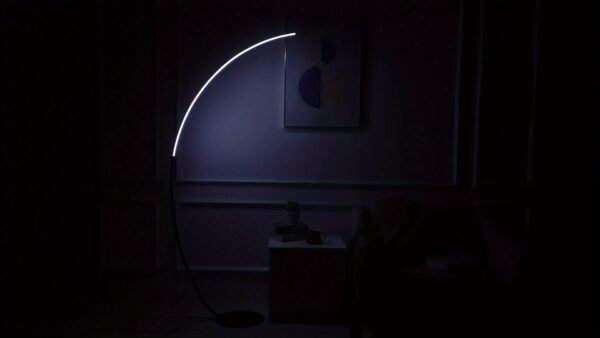 65" Modern Arched Floor Lamp | Remote | Dimmable 3-Color LED | Black | Bedroom & Living Room - Image 9