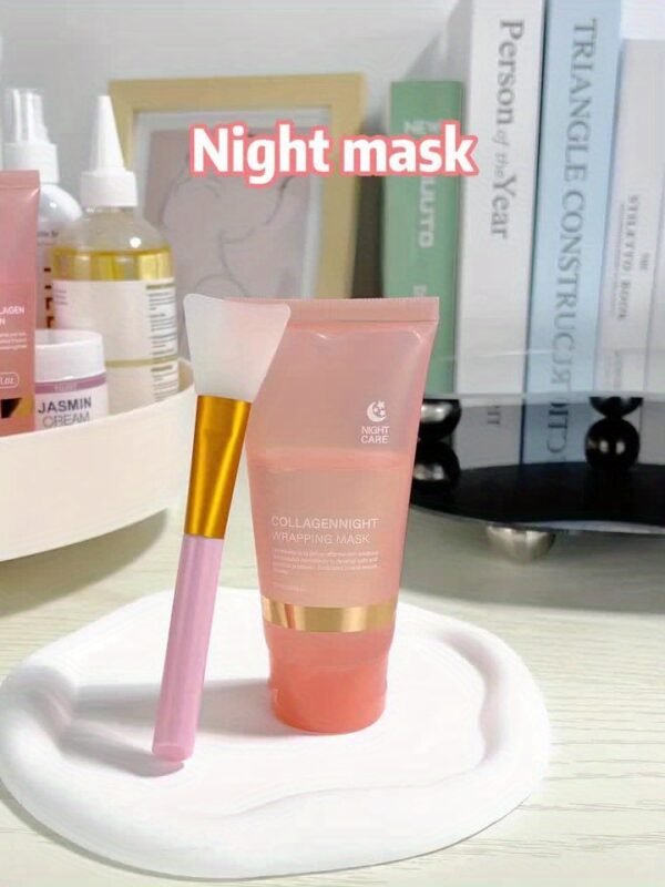 Collagen Night Mask with Jelly Brush – Brightening & Firming, 2.54oz ×2, Alcohol-Free - Image 11