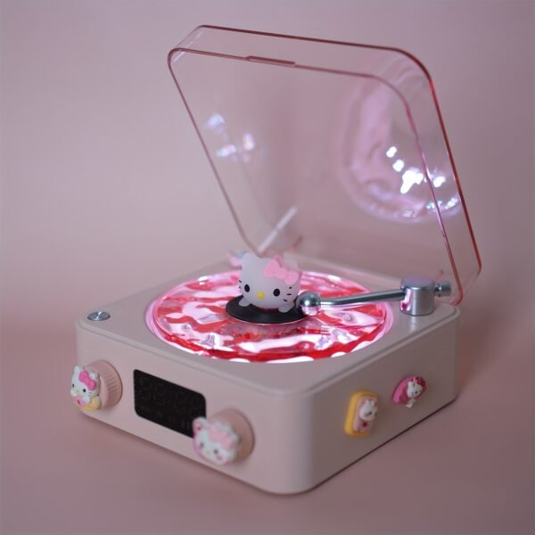 Sanrio Vinyl Record Player – Hello Kitty, Kuromi, Cinnamoroll Options, Wireless Speaker, DIY Accessories, Wave Lights, Desktop Clock, Perfect Gift for Music Lovers - Image 6