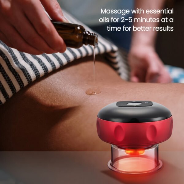 Rechargeable Warm Cupping Device – Vacuum Massager for Back, Neck & Arms, Home Spa Therapy - Image 3