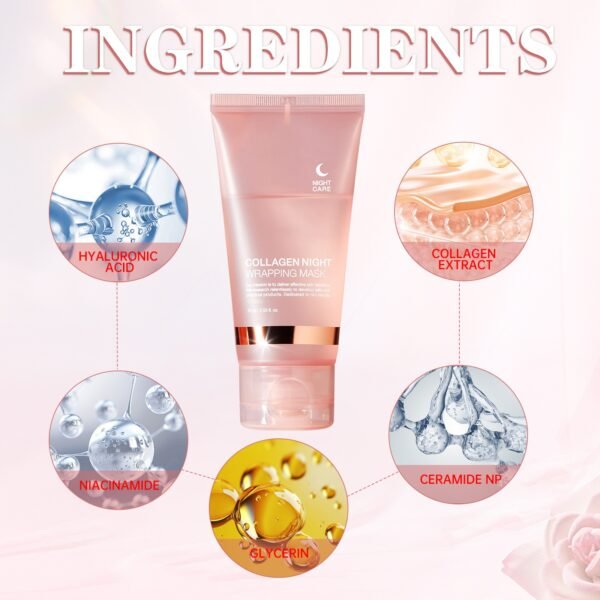 Collagen Night Mask with Jelly Brush – Brightening & Firming, 2.54oz ×2, Alcohol-Free - Image 10