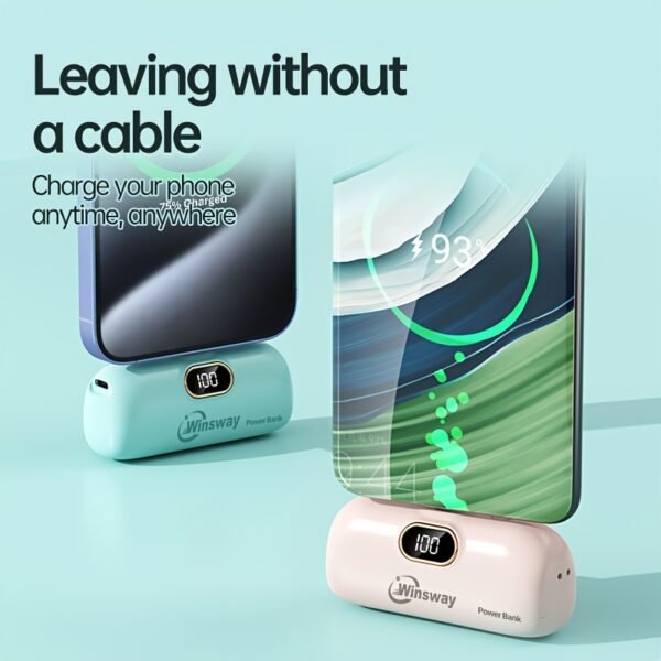 WINSWAY Mini 5000mAh Power Bank, USB-C, Universal for iPhone/Android - Image 11