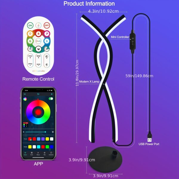 Smart RGB LED Light Bars with Music Sync, App & Remote Control, Gaming Desk Ambient Lamp, USB Powered - Image 2