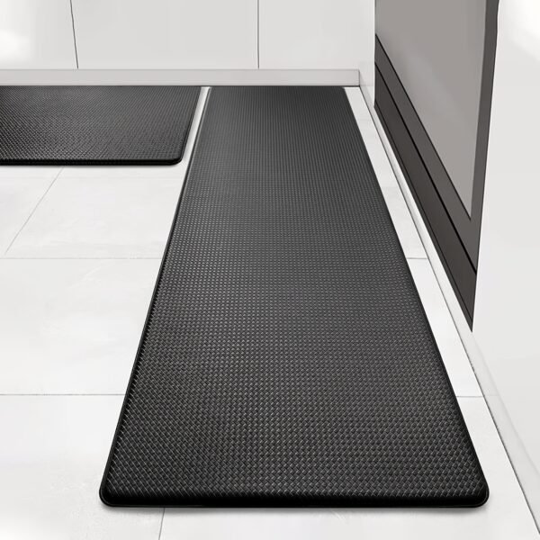 Black Kitchen Comfort Mats (2pcs) – Ergonomic, Non-Slip, Heavy Duty Foam Rugs - Image 9