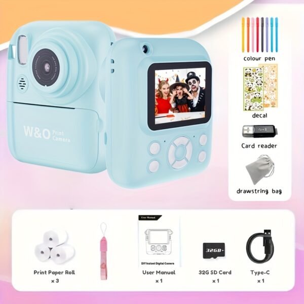 Instant Print Camera for Kids – 3-in-1 Camera, Games, MP3, 1080P Video, 10x Zoom, Includes 32GB & Accessories - Image 8