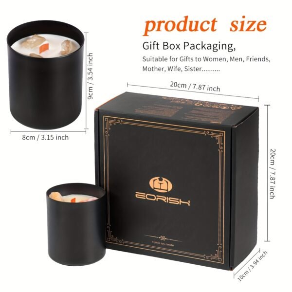 Long-Lasting 8pcs Crystal Scented Candle Gift Set with Silicone Pads – 44oz, Lavender & Vanilla & Jasmine & Tuberose - Image 4