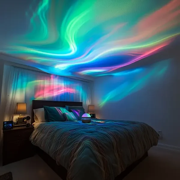 Aurora Borealis Starry Sky Projection Light, LED Projection Night Light with Remote Control, 7 Lighting Effects - Image 2