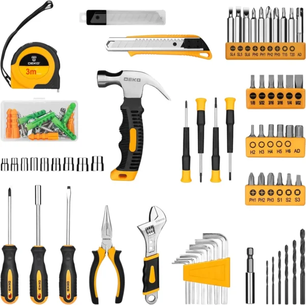 DEKO 126-Piece Tool Kit with 8V Cordless Drill and 10MM Keyless Chuck - Image 3