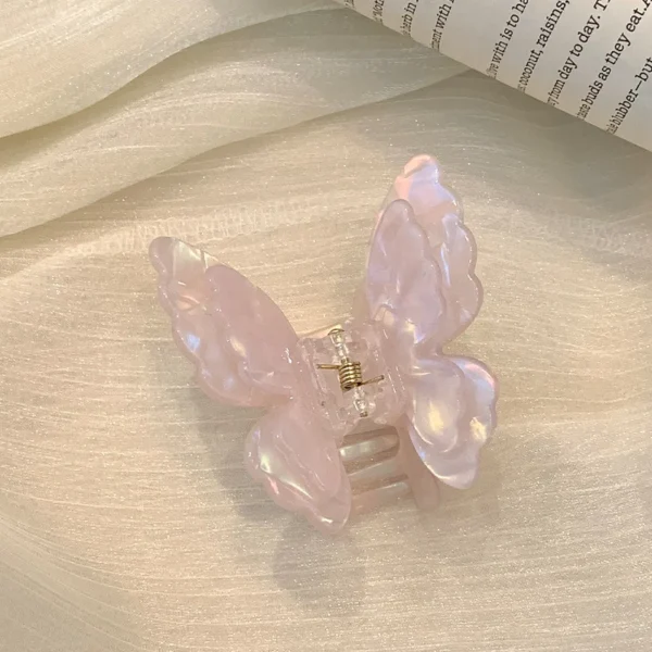 Fairy Butterfly Hair Claw French Retro Acetate Crab Hair Clip Summer Sweet Princess Shark Clip Coiled Hairpin Hair Accessories - Image 4
