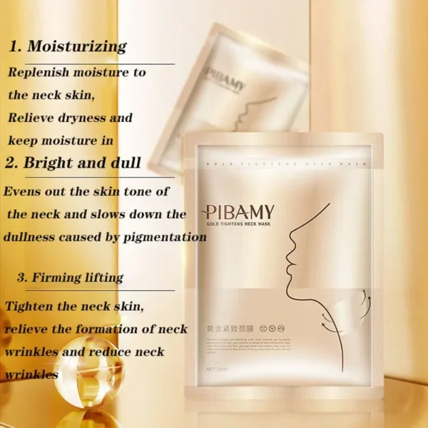 Gold Firming Neck Mask Moisturizing Anti Wrinkles Anti-aging skincare Neck Masks Beauty Necks Skin Care Products 10pcs - Image 2
