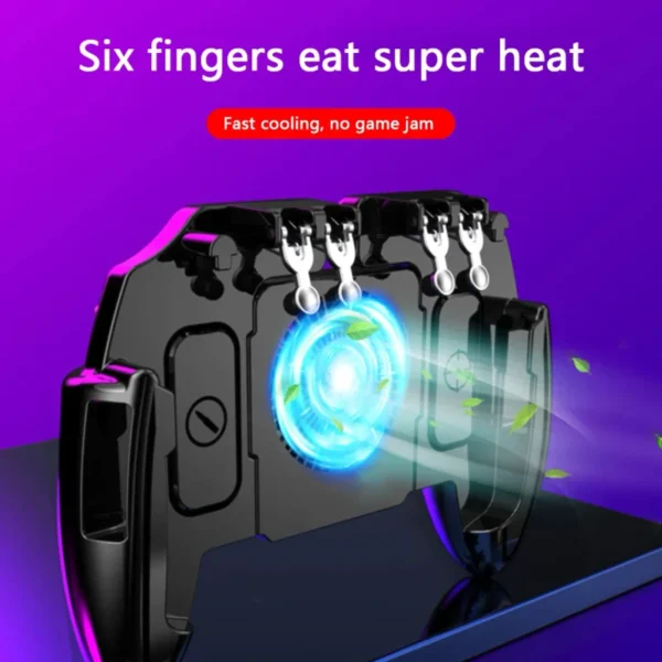 6-Finger Gamepad with Fan for PUBG & Shooter Games - Image 2