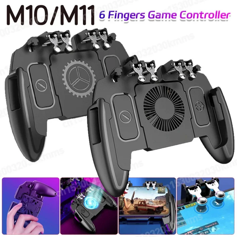 6-Finger Gamepad with Fan for PUBG & Shooter Games