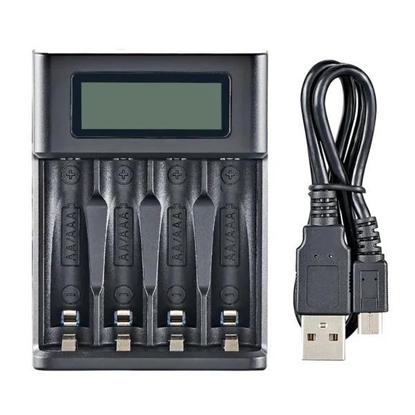 LCD Display AA  / AAA Battery USB Charger 4 Slots For NI-MH /NI-CD AA  AAA 1.2V Rechargeable Battery Indicator Battery Charger - Image 6