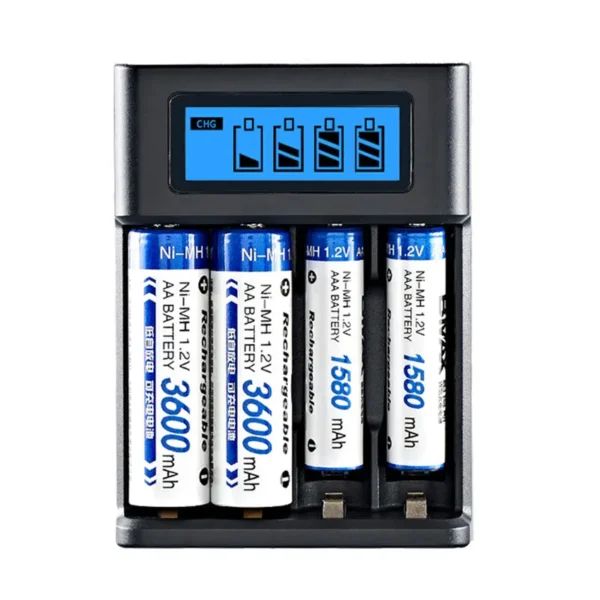 LCD Display AA  / AAA Battery USB Charger 4 Slots For NI-MH /NI-CD AA  AAA 1.2V Rechargeable Battery Indicator Battery Charger - Image 3