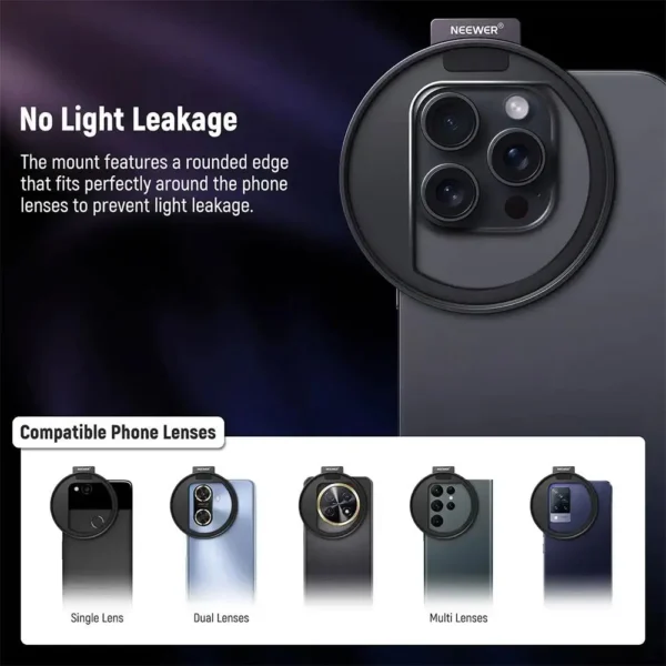 67mm Phone Filter Holder Mount Lens Filter Clip With Cold Shoe Adapter Universal For IPhone Photography And Camera Accessories - Image 2