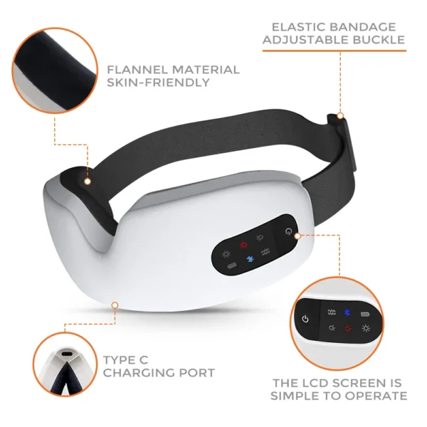 4-Mode Smart Eye Massager - Hot Compress & Vibration for Relaxation & Better Sleep - Image 6