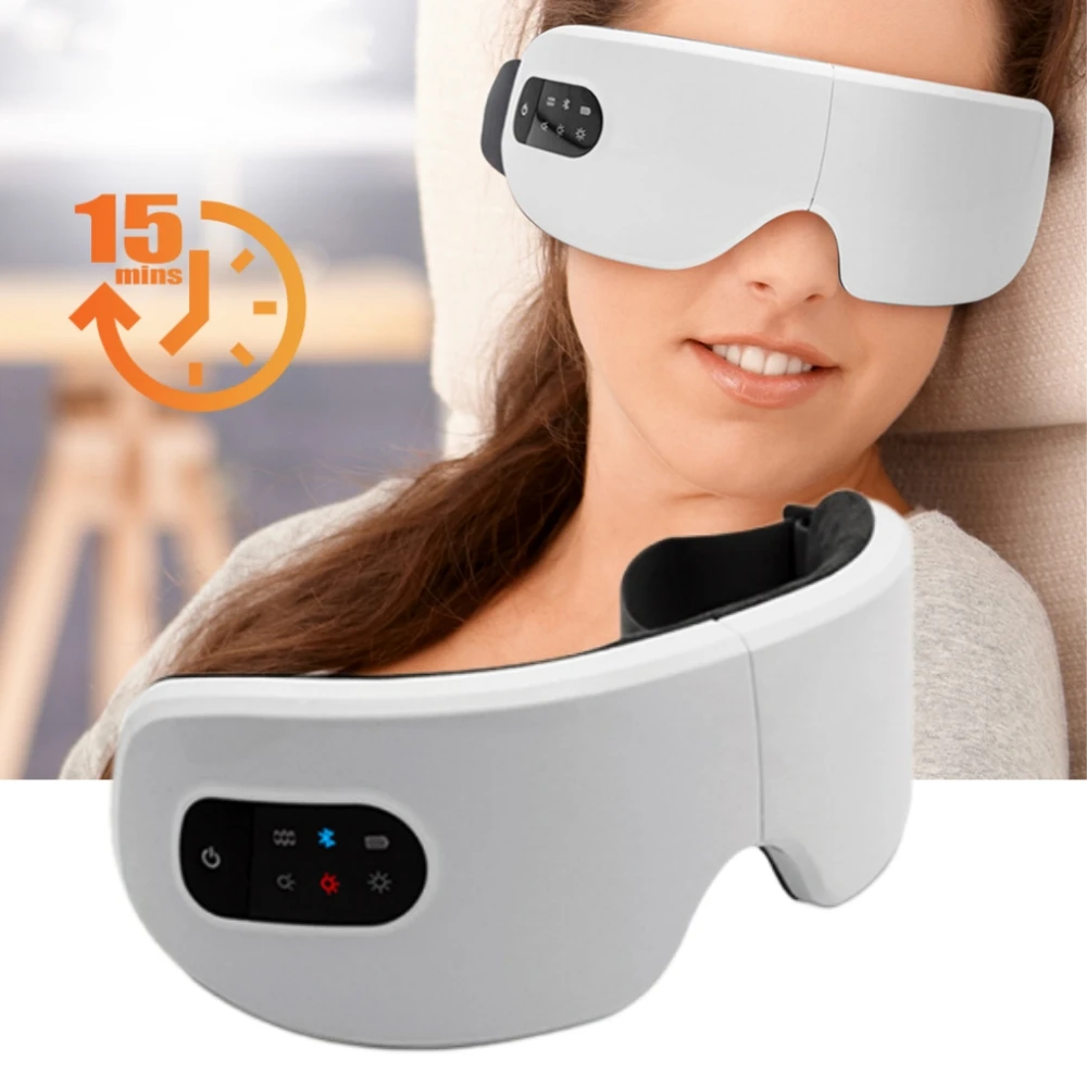 4-Mode Smart Eye Massager - Hot Compress & Vibration for Relaxation & Better Sleep