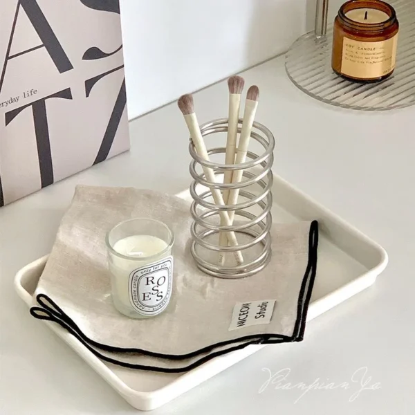 Stainless Steel Toothbrush Holder Metal Bathroom Accessories Tool for Toothpaste Makeup Brush Storage Rack Home Decoration - Image 3