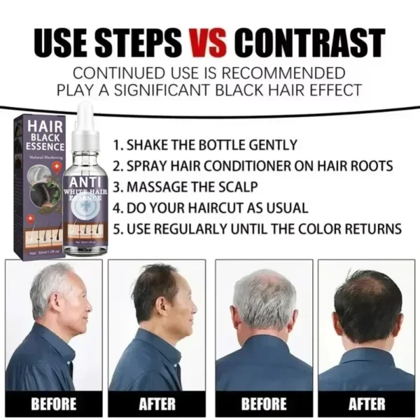 White hair killer, remove gray hair and restore natural hair color in 7 days - Image 3
