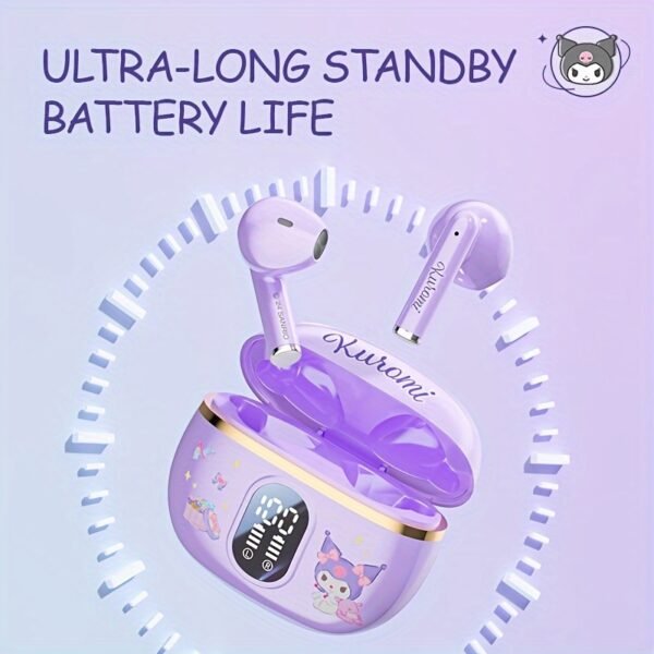 Sanrio Wireless Earphones – 3 Cute Styles with LED Display, Smart Calls & Portable Design for Study, Exercise, or Gifts - Image 3