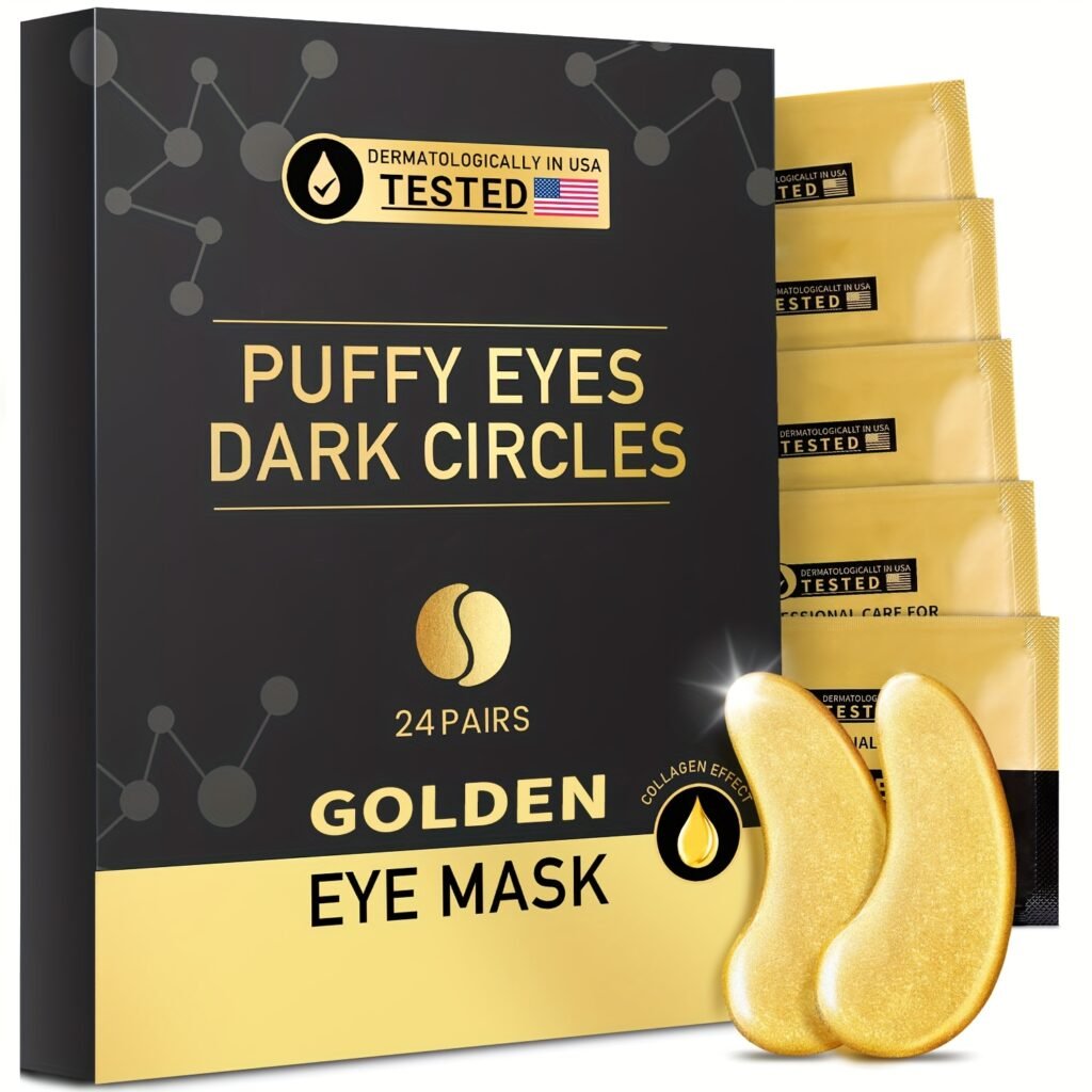 24pcs Golden Collagen Under Eye Patches – Brightening & Anti-Puffiness