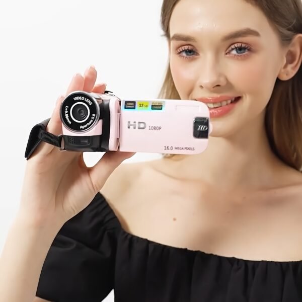 HD 1080P Camcorder – 16x Digital Zoom, 270° Flip Screen, 32GB Card, Wide-Angle, Portable Video Camera with LED, USB Charging - Image 11