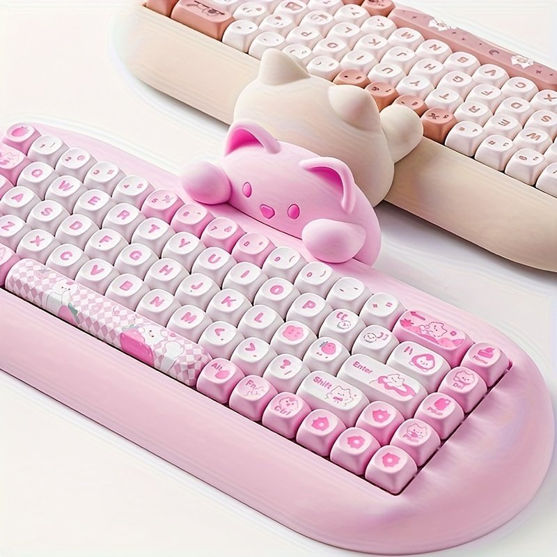 YUNZII C68 Triple Mode Mechanical Keyboard, Pink RGB, Hot-Swap, Gaming/Office, Win/Mac