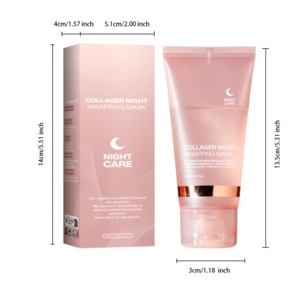 Collagen Night Mask with Jelly Brush – Brightening & Firming, 2.54oz ×2, Alcohol-Free - Image 3