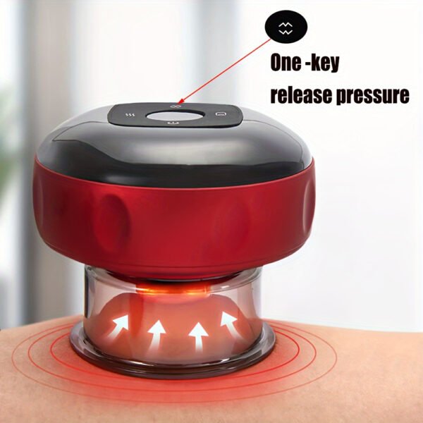 Rechargeable Warm Cupping Device – Vacuum Massager for Back, Neck & Arms, Home Spa Therapy - Image 5