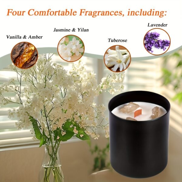 Long-Lasting 8pcs Crystal Scented Candle Gift Set with Silicone Pads – 44oz, Lavender & Vanilla & Jasmine & Tuberose - Image 5
