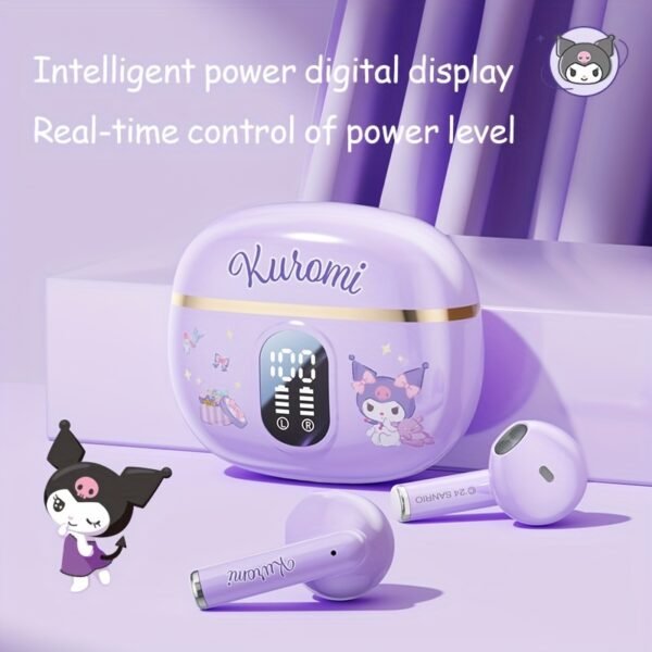 Sanrio Wireless Earphones – 3 Cute Styles with LED Display, Smart Calls & Portable Design for Study, Exercise, or Gifts - Image 4