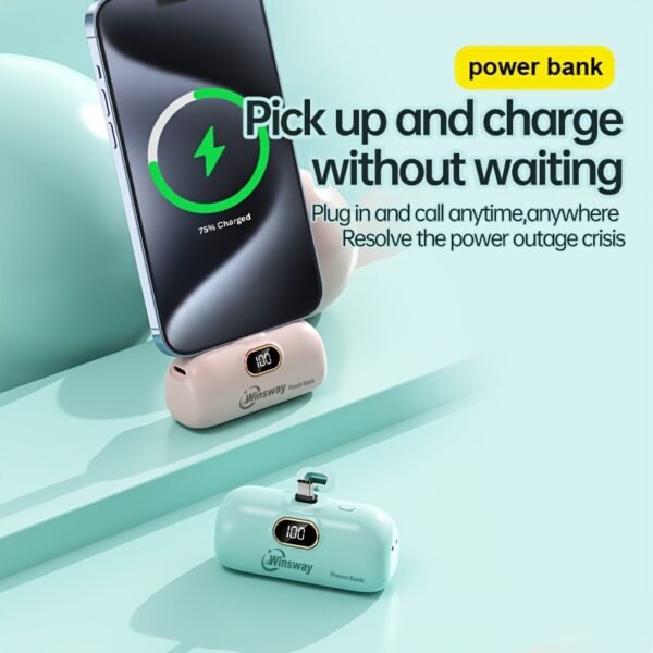 WINSWAY Mini 5000mAh Power Bank, USB-C, Universal for iPhone/Android - Image 5