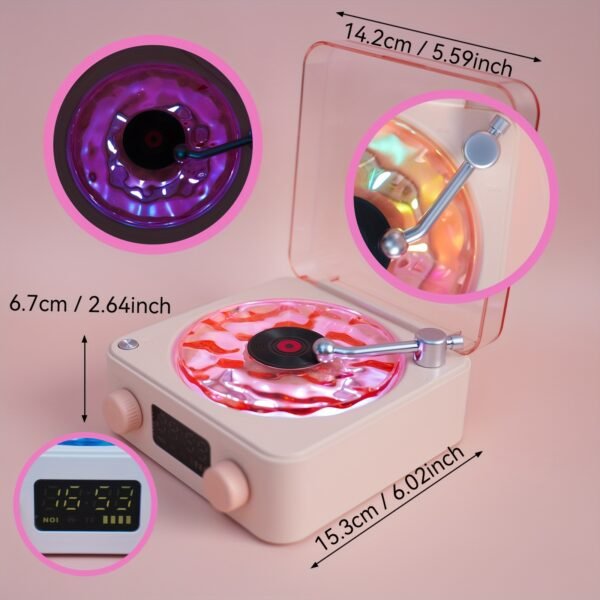 Sanrio Vinyl Record Player – Hello Kitty, Kuromi, Cinnamoroll Options, Wireless Speaker, DIY Accessories, Wave Lights, Desktop Clock, Perfect Gift for Music Lovers - Image 2